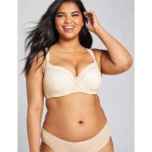 Lane Bryant Cacique Modern Lace Lightly Lined Balconette Bra 42D